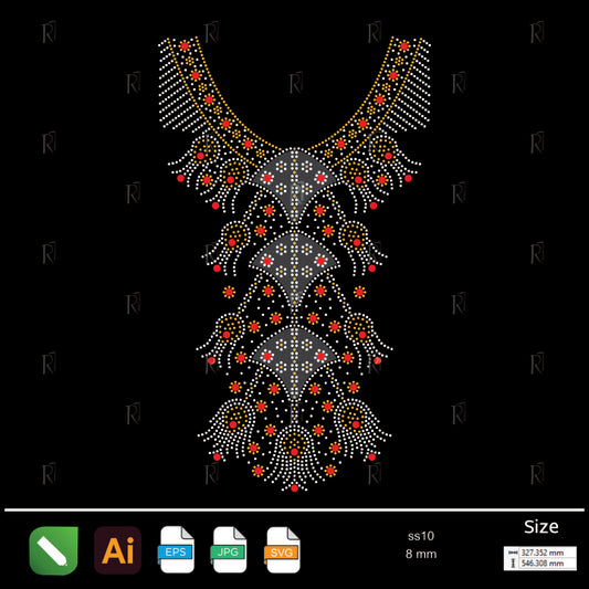 Floral Cascade Luxury Rhinestone – Premium Rhinestone Design by Rhinestone1