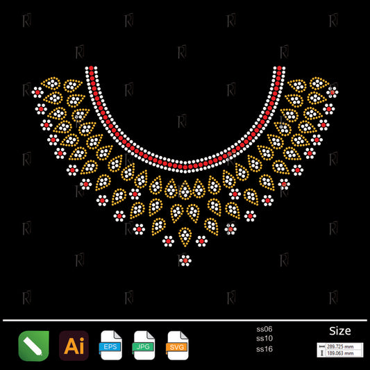 Golden Royal Collar Rhinestone – Premium Rhinestone Design by Rhinestone1