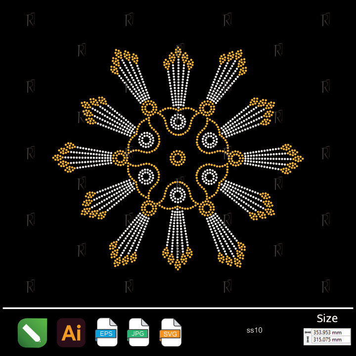 Royal Sunburst Rhinestone – Premium Rhinestone Design by Rhinestone1