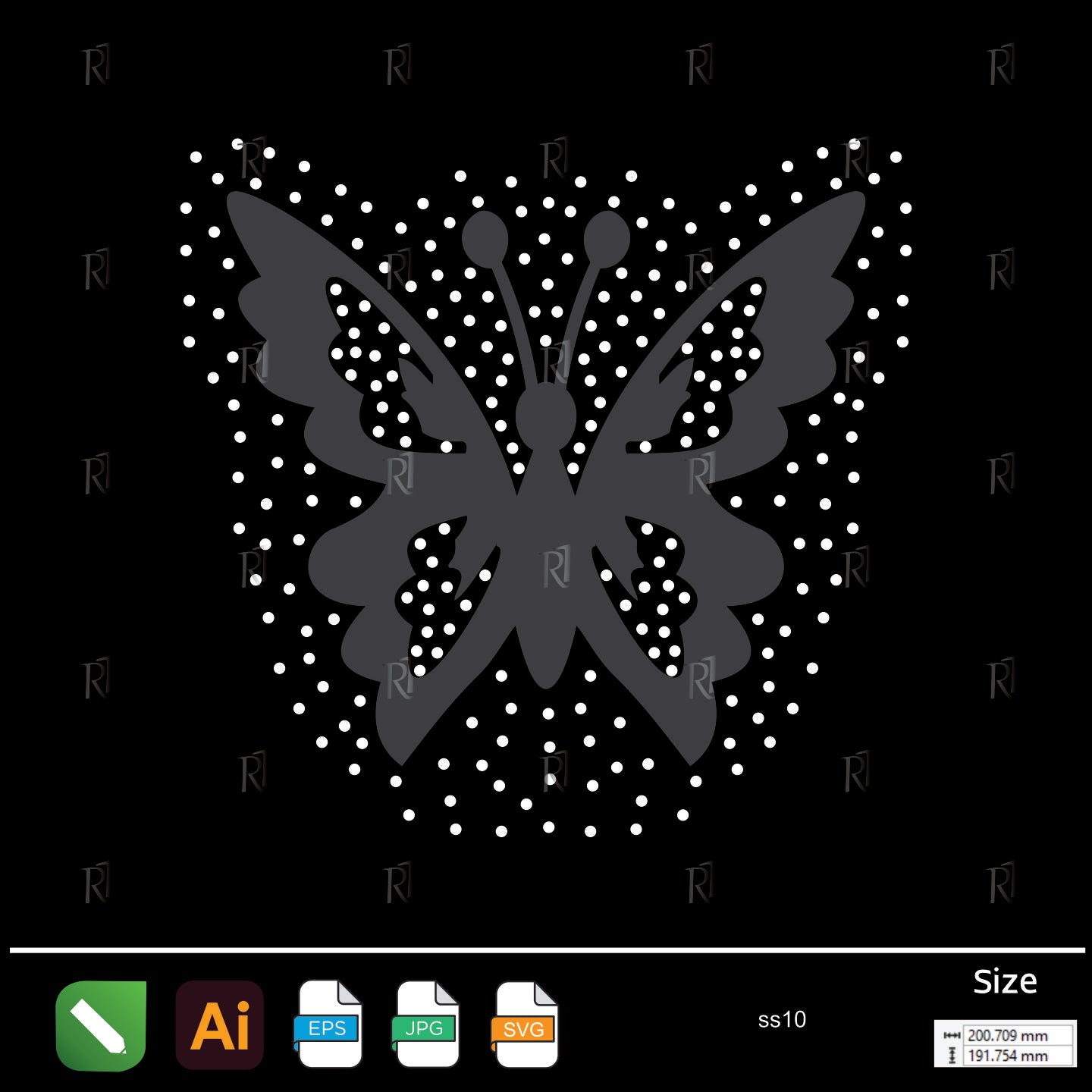 Elegant Butterfly Rhinestone2 – Premium Rhinestone Design by Rhinestone1