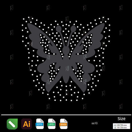 Elegant Butterfly Rhinestone2 – Premium Rhinestone Design by Rhinestone1