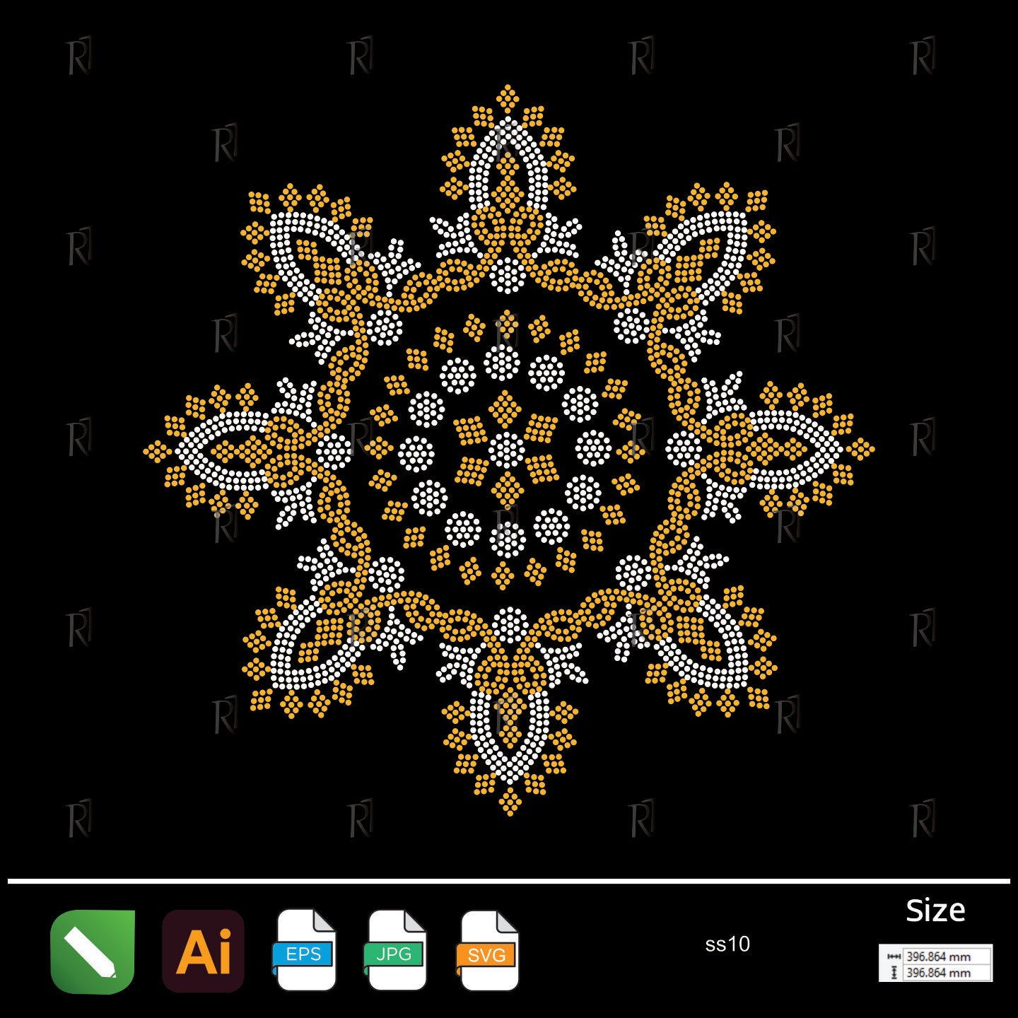 Royal Star Medallion Rhinestone – Premium Rhinestone Design by Rhinestone1
