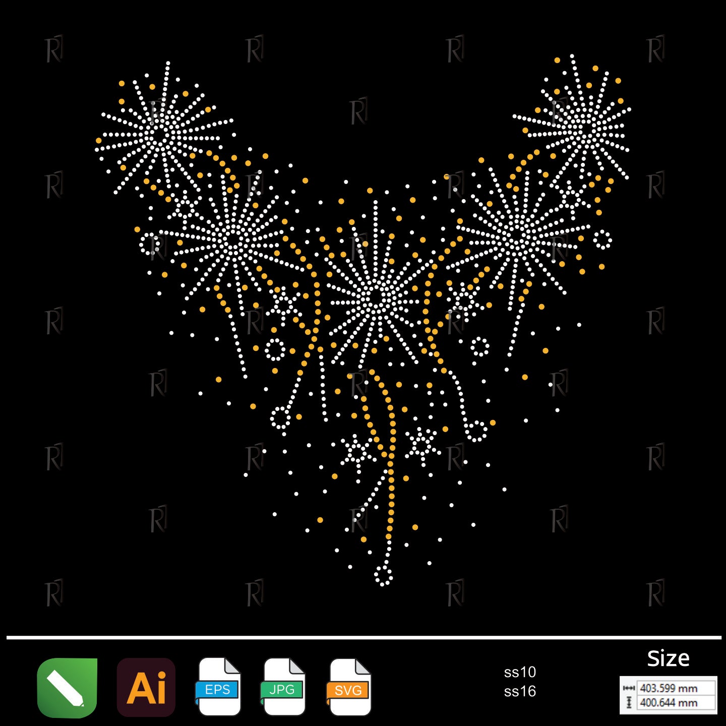 Firework Celebration Rhinestone – Premium Rhinestone Design by Rhinestone1