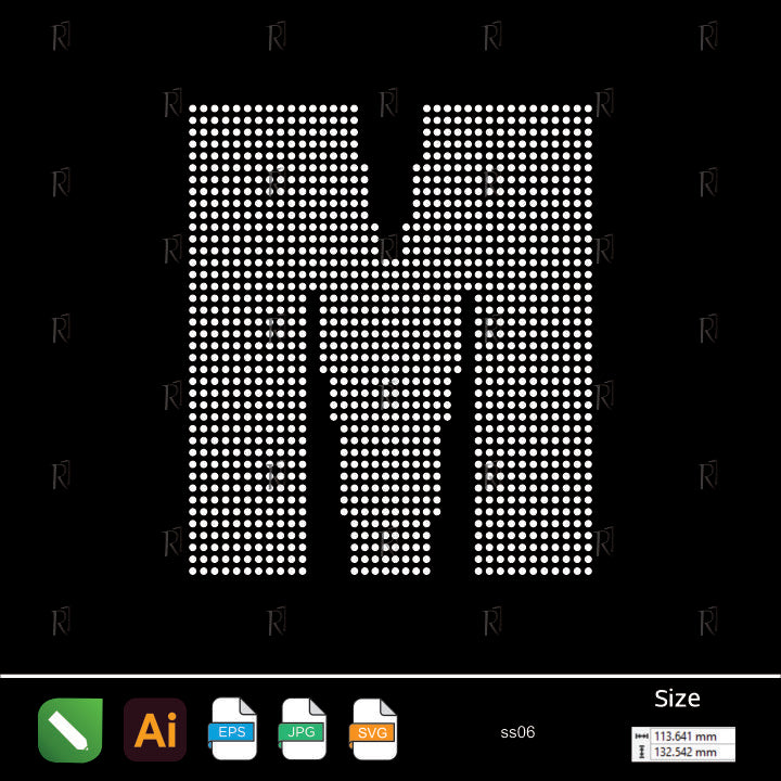 Rhinestone Letter M Bold – Premium Rhinestone Design by Rhinestone1