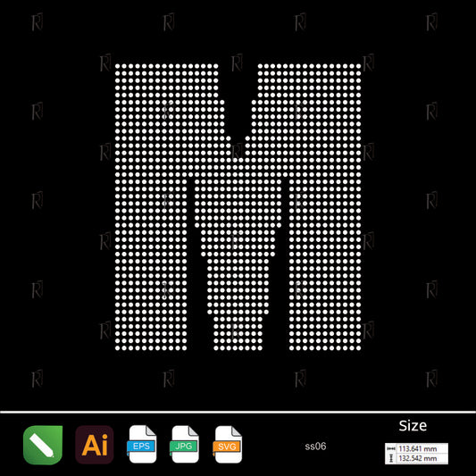 Rhinestone Letter M Bold – Premium Rhinestone Design by Rhinestone1