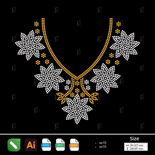 Star Bloom Necklace Rhinestone – Premium Rhinestone Design by Rhinestone1
