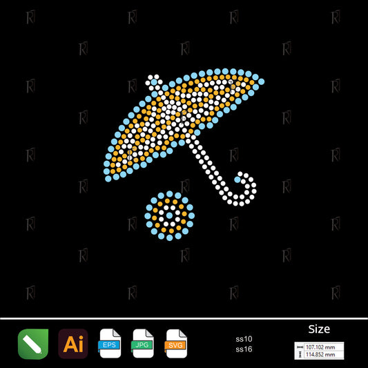 Summer Umbrella Rhinestone – Premium Rhinestone Design by Rhinestone1