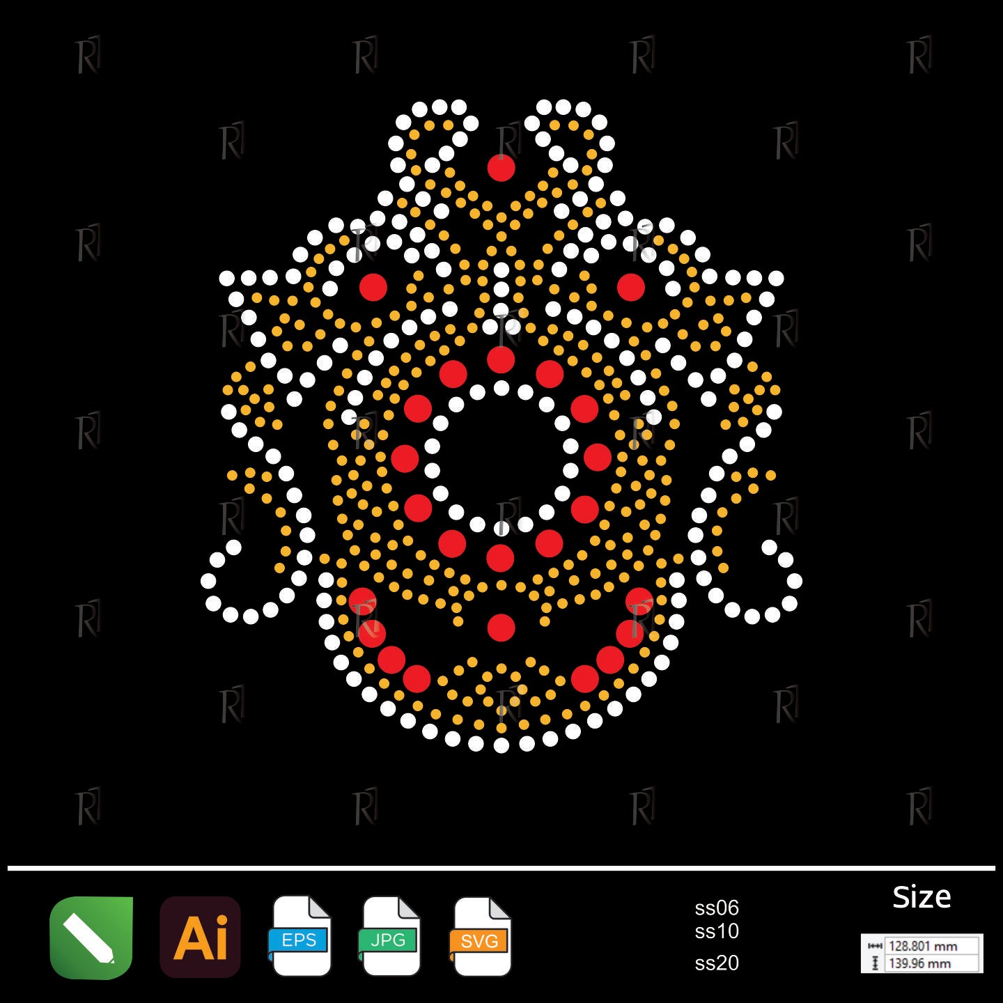 Mandala Flame Jewel Rhinestone – Premium Rhinestone Design by Rhinestone1