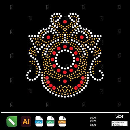 Mandala Flame Jewel Rhinestone – Premium Rhinestone Design by Rhinestone1