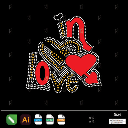 In Love Hearts Rhinestone – Premium Rhinestone Design by Rhinestone1