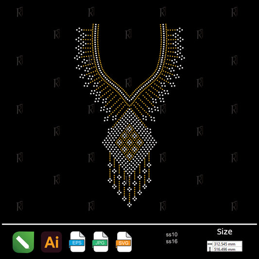 Tribal Luxe Rhinestone Necklace Design – Premium Rhinestone Design by Rhinestone1