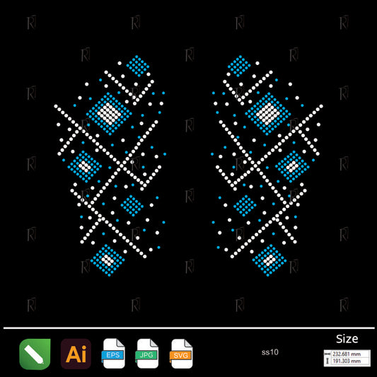Geometric Diamond Lines Rhinestone – Premium Rhinestone Design by Rhinestone1