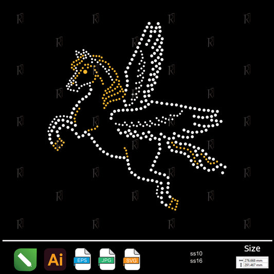 Flying Pegasus Rhinestone – Premium Rhinestone Design by Rhinestone1