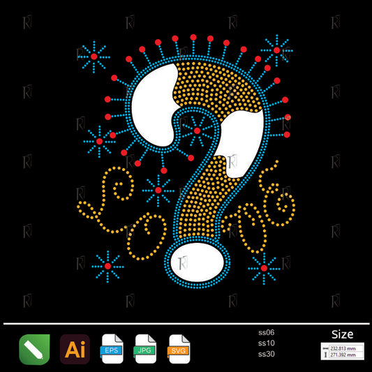 Love Question Mark Rhinestone – Premium Rhinestone Design by Rhinestone1