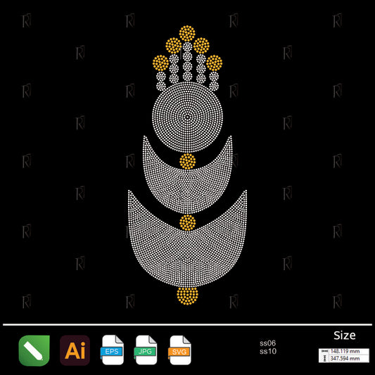 Geometric Crown Layers Rhinestone – Premium Rhinestone Design by Rhinestone1