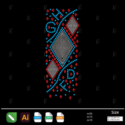 Geometric Diamond Frame Rhinestone – Premium Rhinestone Design by Rhinestone1