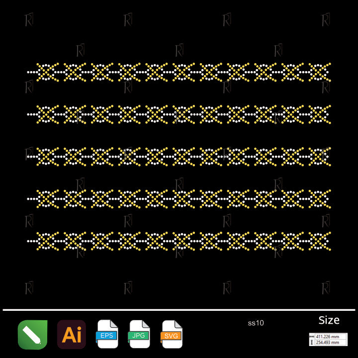 Interlaced X-Pattern Border Rhinestone – Premium Rhinestone Design by Rhinestone1