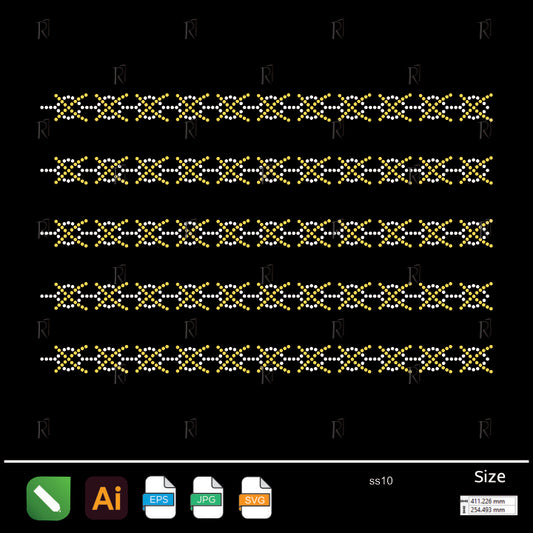 Interlaced X-Pattern Border Rhinestone – Premium Rhinestone Design by Rhinestone1