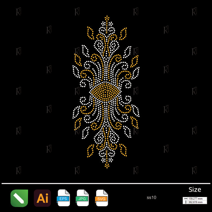 Elegant Leafy Ornament Rhinestone – Premium Rhinestone Design by Rhinestone1