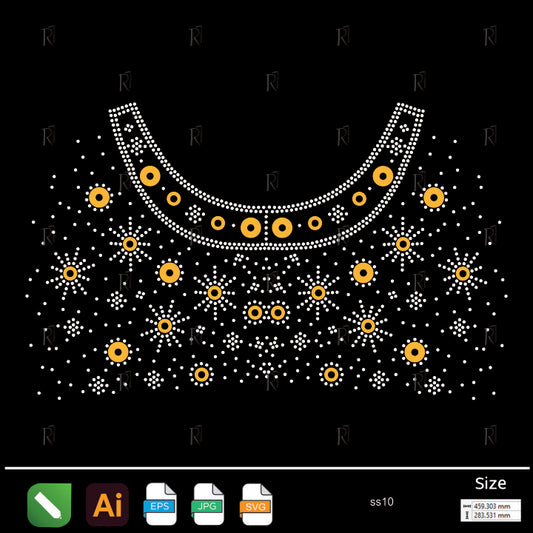 Golden Starburst Rhinestone Collar – Premium Rhinestone Design by Rhinestone1