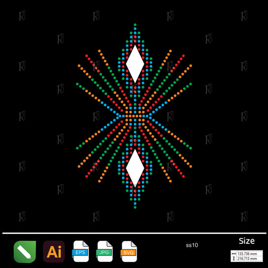 Colorful Diamond Burst Rhinestone – Premium Rhinestone Design by Rhinestone1