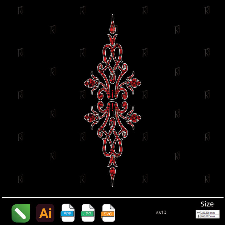 Royal Ornamental Flourish Rhinestone – Premium Rhinestone Design by Rhinestone1