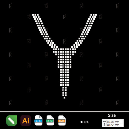 Minimal Geometric Necklace Rhinestone Design – Premium Rhinestone Design by Rhinestone1