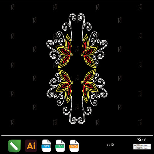 Twin Butterflies Rhinestone1 – Premium Rhinestone Design by Rhinestone1