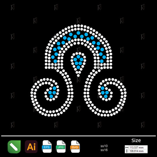 Ocean Crest Drop – Premium Rhinestone Design by Rhinestone1
