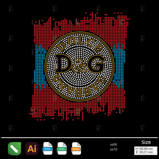 D&G Logo Rhinestone – Premium Rhinestone Design by Rhinestone1