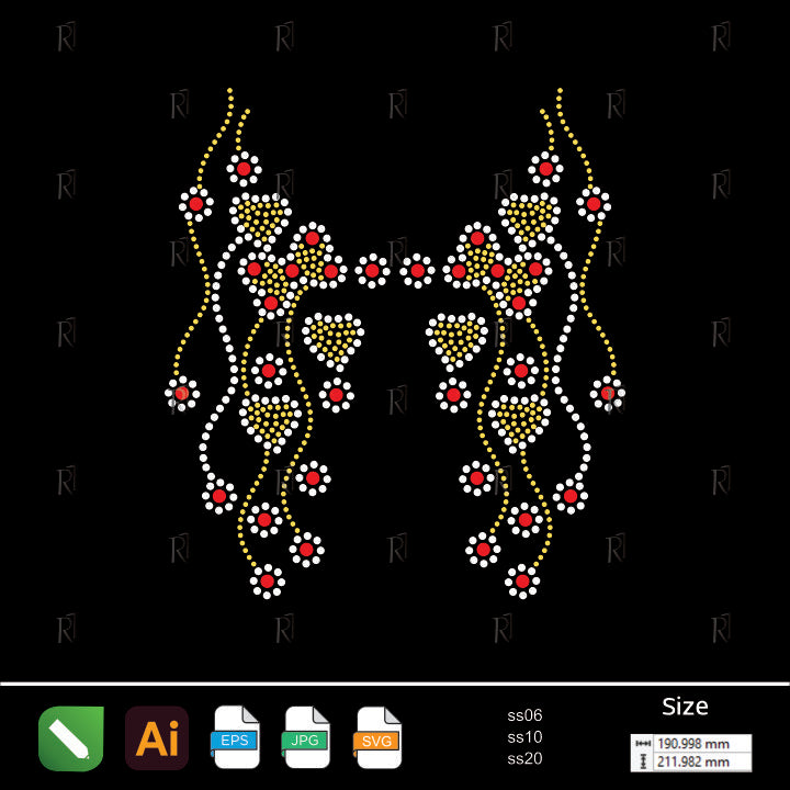 Heart Blossom Trails – Premium Rhinestone Design by Rhinestone1