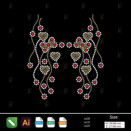 Heart Blossom Trails – Premium Rhinestone Design by Rhinestone1