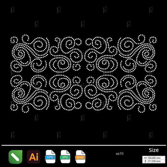 Elegant Spiral Border Rhinestone – Premium Rhinestone Design by Rhinestone1