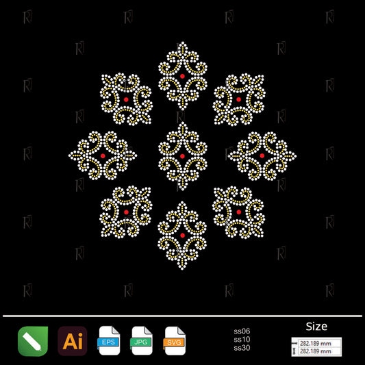 Royal Bloom Rhinestone Cluster – Premium Rhinestone Design by Rhinestone1
