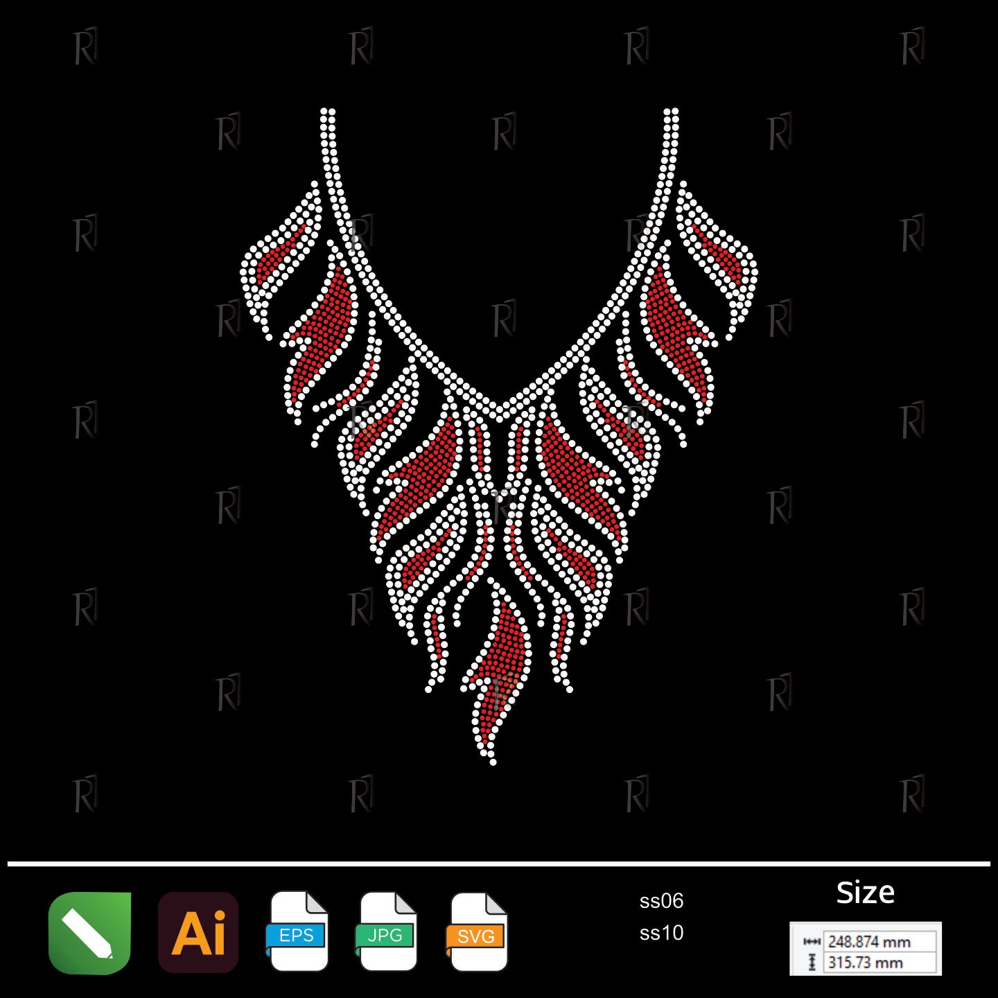 Flaming Elegance Rhinestone Necklace – Premium Rhinestone Design by Rhinestone1