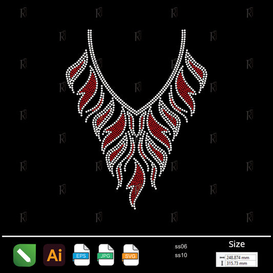 Flaming Elegance Rhinestone Necklace – Premium Rhinestone Design by Rhinestone1