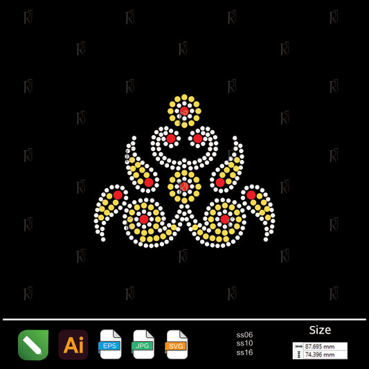 Golden Bloom Accent – Premium Rhinestone Design by Rhinestone1