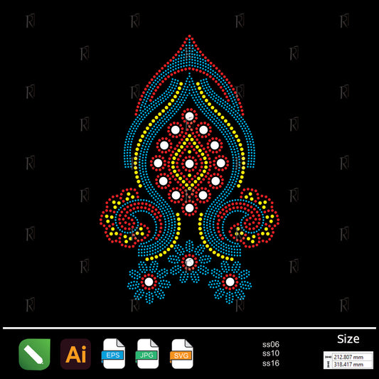 Paisley Bloom Harmony Rhinestone – Premium Rhinestone Design by Rhinestone1