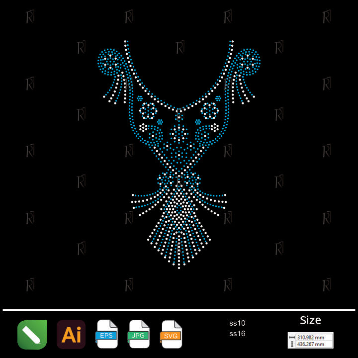 Elegant Ornamental Rhinestone Neckpiece – Premium Rhinestone Design by Rhinestone1