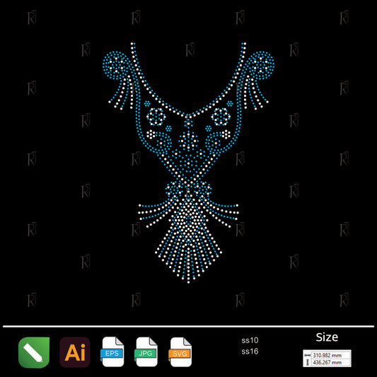 Elegant Ornamental Rhinestone Neckpiece – Premium Rhinestone Design by Rhinestone1