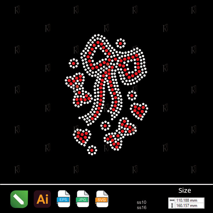 Sweetheart Bow Charm – Premium Rhinestone Design by Rhinestone1
