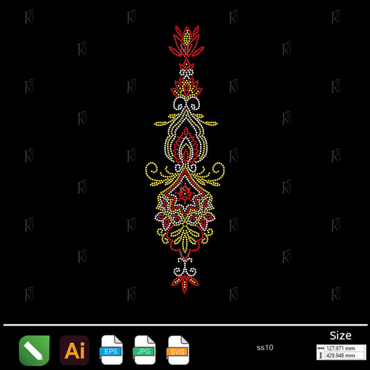 Oriental Jewel Drop Rhinestone – Premium Rhinestone Design by Rhinestone1