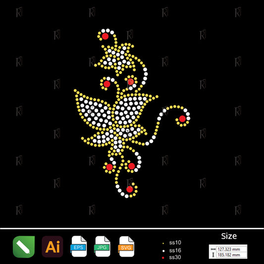 Elegant Floral Swirl Rhinestone Design – Premium Rhinestone Design by Rhinestone1