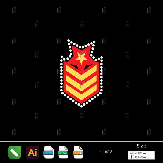 Star Rank Badge Rhinestone – Premium Rhinestone Design by Rhinestone1