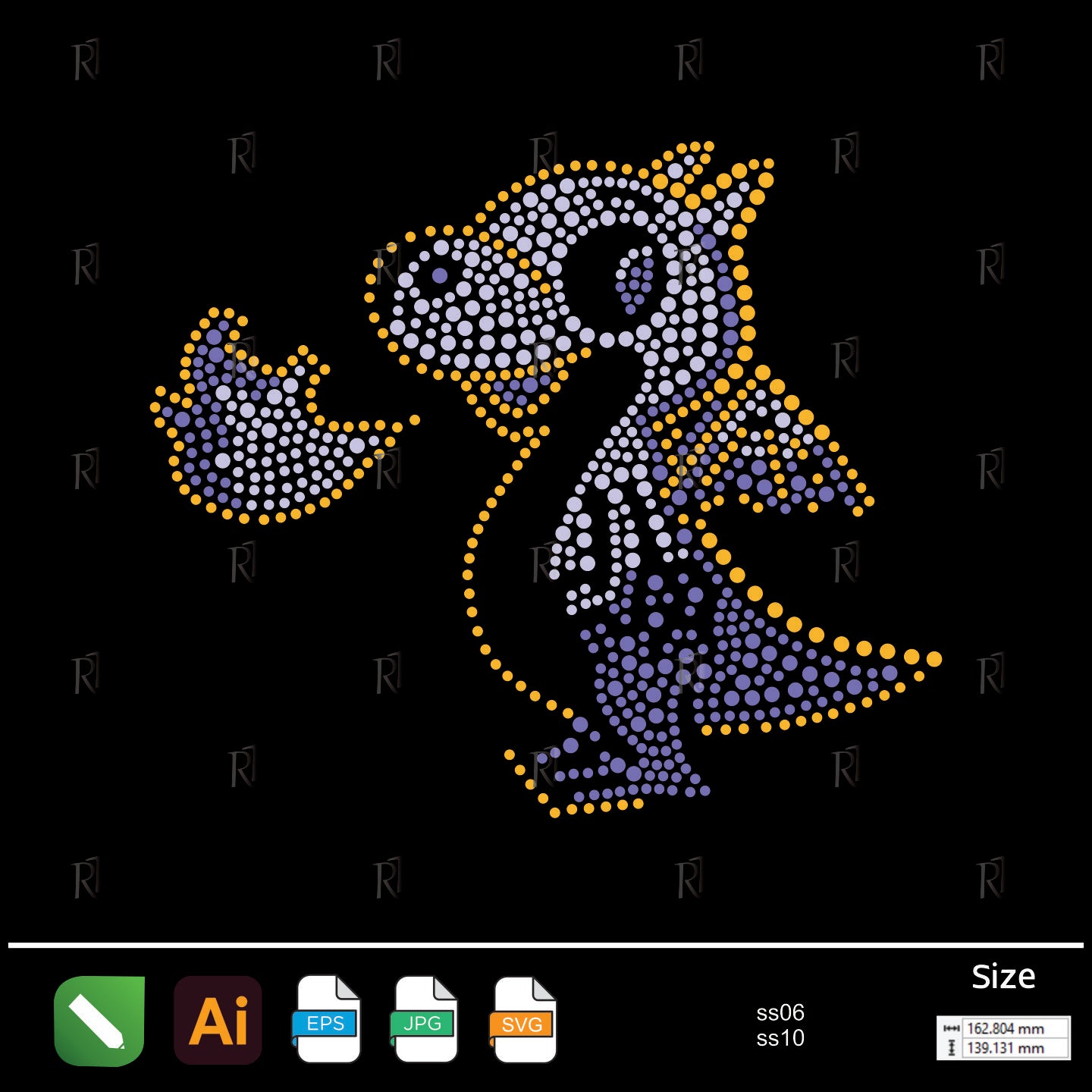 Cute Fire Dragon Rhinestone – Premium Rhinestone Design by Rhinestone1