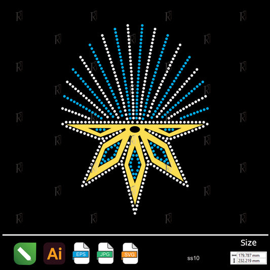 Royal Radiant Star Rhinestone – Premium Rhinestone Design by Rhinestone1