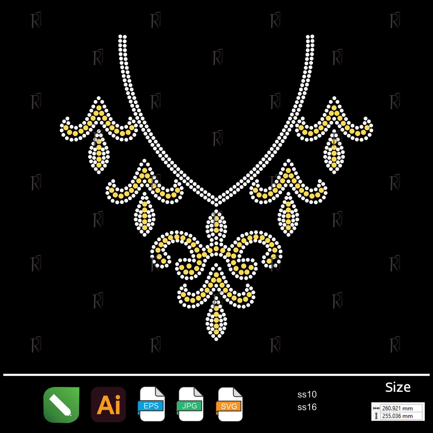 Royal Fleur Cascade Rhinestone – Premium Rhinestone Design by Rhinestone1