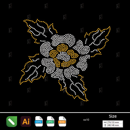 Golden Bloom Rhinestone – Premium Rhinestone Design by Rhinestone1