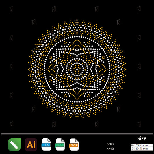 Golden Mandala Radiance Rhinestone – Premium Rhinestone Design by Rhinestone1