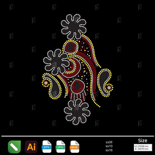 Swirl Blossom Rhinestone – Premium Rhinestone Design by Rhinestone1